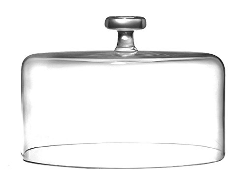 Barski Handmade Glass 2 pc Set, Footed Cake Plate with Dome, 12" H, 11" D (Inside Dome is 10.25" D), Clear, Made in Europe