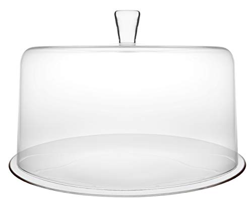 Cake Plate - with Dome - Classic Clear Collection - for Cake - Cheese - Fruit - Plate is 13" Diameter - Dome is 11.5" Diameter - Made in Europe - by Barski