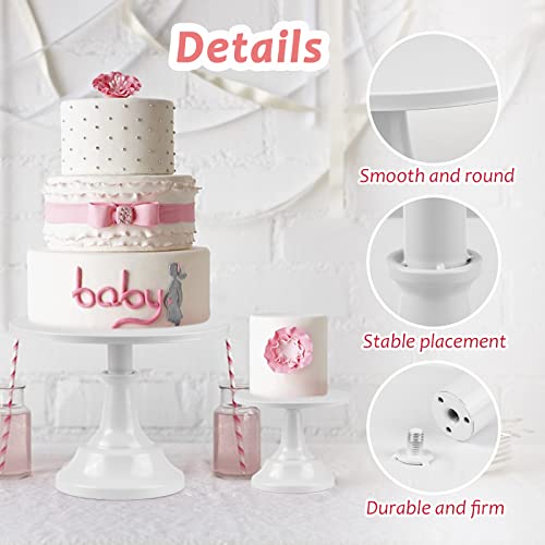3Pcs Cake Stand Set, White Round Cupcake Stand Dessert Display Plate Serving Tray for Baby Shower Wedding Birthday Party Celebration Home Decoration
