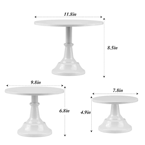 3Pcs Cake Stand Set, White Round Cupcake Stand Dessert Display Plate Serving Tray for Baby Shower Wedding Birthday Party Celebration Home Decoration