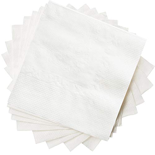 White Beverage Napkins 1-Ply [500 Pack], Cocktail Napkins, Restaurant Paper Napkins