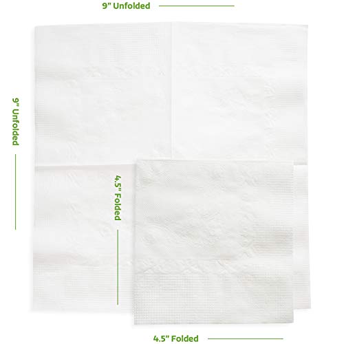 White Beverage Napkins 1-Ply [500 Pack], Cocktail Napkins, Restaurant Paper Napkins
