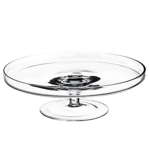 Glass - Cake Stand - Plate - 11.75" Diameter - Classic Clear - with Rim - Made in Europe - by Barski