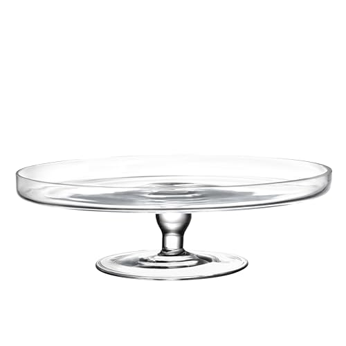Glass - Cake Stand - Plate - 11.75" Diameter - Classic Clear - with Rim - Made in Europe - by Barski