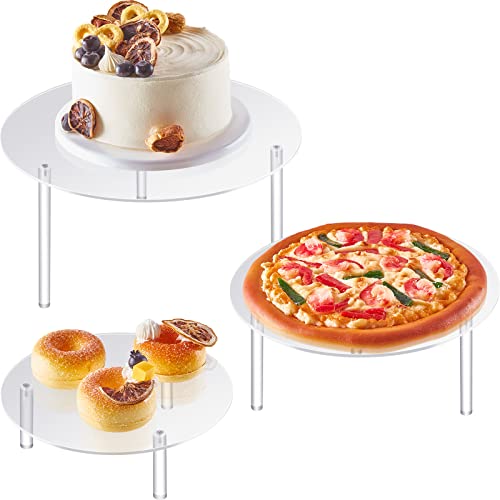 6 Packs Clear Acrylic Cake Stand Round Cupcake Dessert Cake Holder Stand Set Cake Display Stand Set for Cupcake Dessert Cake Pizza Birthday Wedding Party Baby Shower Servings Platter Tower Decoration