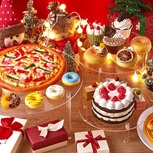 6 Packs Clear Acrylic Cake Stand Round Cupcake Dessert Cake Holder Stand Set Cake Display Stand Set for Cupcake Dessert Cake Pizza Birthday Wedding Party Baby Shower Servings Platter Tower Decoration