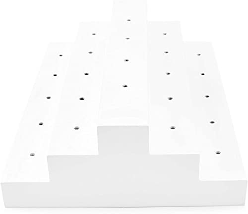 Darware Wooden Cake Pop Stand; Tiered Treat Holder (24-Hole, White)