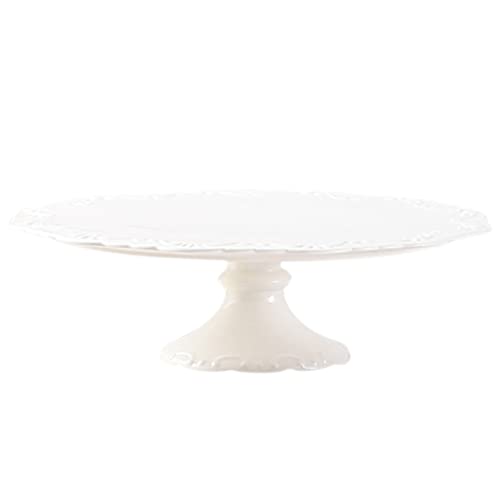 SHERCHPRY Ceramic Cake Stand, Porcelain Round White Cupcake Stand for Snacks Desserts Cupcakes, Festival Wedding Party Home Decor