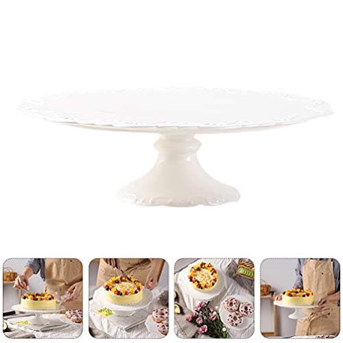 SHERCHPRY Ceramic Cake Stand, Porcelain Round White Cupcake Stand for Snacks Desserts Cupcakes, Festival Wedding Party Home Decor