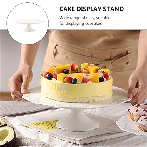 SHERCHPRY Ceramic Cake Stand, Porcelain Round White Cupcake Stand for Snacks Desserts Cupcakes, Festival Wedding Party Home Decor
