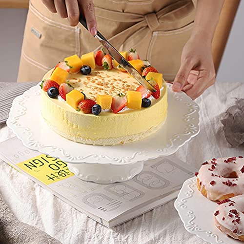 SHERCHPRY Ceramic Cake Stand, Porcelain Round White Cupcake Stand for Snacks Desserts Cupcakes, Festival Wedding Party Home Decor