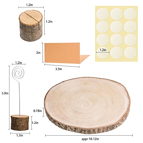 Dorhui 10-11 Inch Rustic Cake Boards Wood Cake Stand Wood Slices Cake Serving Tray Wood Slices Cake Table Centerpiece, Wedding Party Crafts Home Decorations Party Tabletop Centerpieces