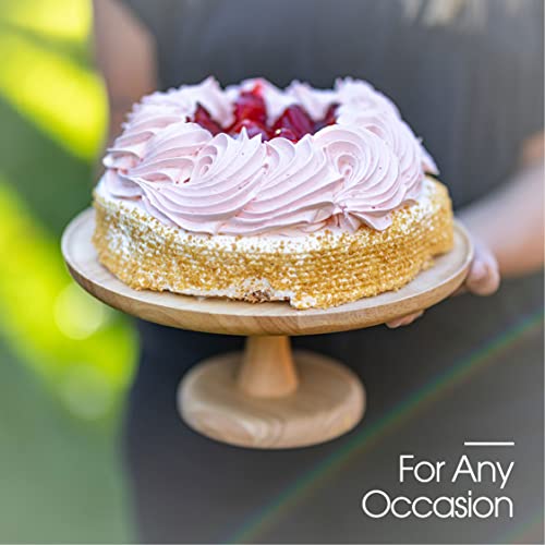 Cotea Wood Cake Stand for Desserts & Cakes | 10 Inch Cake Stand, Serving Platter & Multifunctional Cake Carrier Platter Tray for Kitchen,Birthday Parties,Weddings,Baking Gifts