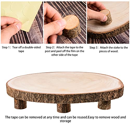 Dorhui 10-11 Inch Rustic Cake Boards Wood Cake Stand Wood Slices Cake Serving Tray Wood Slices Cake Table Centerpiece, Wedding Party Crafts Home Decorations Party Tabletop Centerpieces