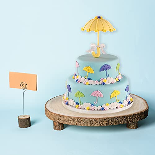 Dorhui 10-11 Inch Rustic Cake Boards Wood Cake Stand Wood Slices Cake Serving Tray Wood Slices Cake Table Centerpiece, Wedding Party Crafts Home Decorations Party Tabletop Centerpieces