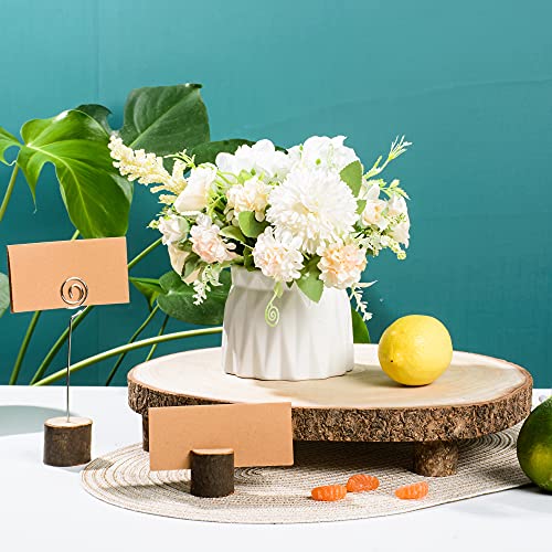 Dorhui 10-11 Inch Rustic Cake Boards Wood Cake Stand Wood Slices Cake Serving Tray Wood Slices Cake Table Centerpiece, Wedding Party Crafts Home Decorations Party Tabletop Centerpieces