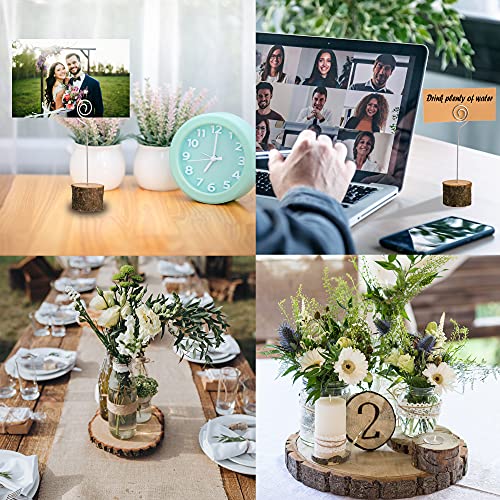 Dorhui 10-11 Inch Rustic Cake Boards Wood Cake Stand Wood Slices Cake Serving Tray Wood Slices Cake Table Centerpiece, Wedding Party Crafts Home Decorations Party Tabletop Centerpieces
