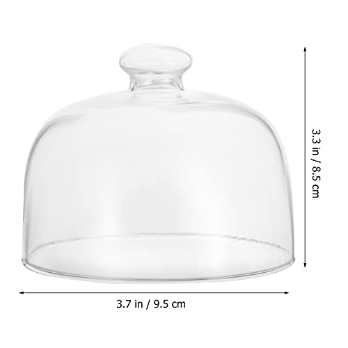 BESPORTBLE Glass Cake Dome Glass Round Cake Cover Food Plate Lid Clear Dust- Proof Cover for Home Baking Cake Dessert Display Platter Cover