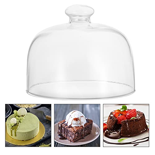 BESPORTBLE Glass Cake Dome Glass Round Cake Cover Food Plate Lid Clear Dust- Proof Cover for Home Baking Cake Dessert Display Platter Cover
