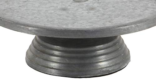 Deco 79 Metal Galvanized Cake Stand, 13" x 13" x 4", Gray