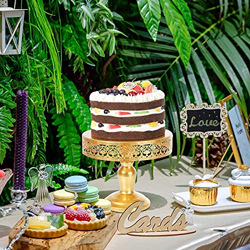 JAZUIHA Cake Stand 10 Inches Round Cupcake Stands Gold Pedestal Holder Party Dessert Display Stand for Wedding Brithday Celebration Baby Shower Gold