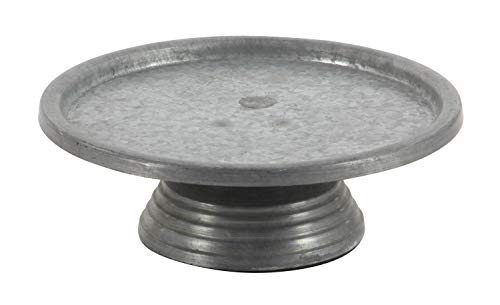 Deco 79 Metal Galvanized Cake Stand, 13" x 13" x 4", Gray