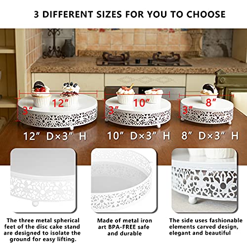 Cake Stand Set, Weharnar Cake Holder Dessert Stand for Wedding Birthday Party Christmas Baby Shower,Cake Stands 12 inch/10 inch/8 inch