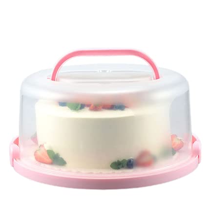 NVAZIOP Large 10 Inch Cake Carrier Keeper Stand with Handles and Lids Container for Transport Cake Holder Tray with Cover Round Cupcake Storage Kitchen Cooking Box Large