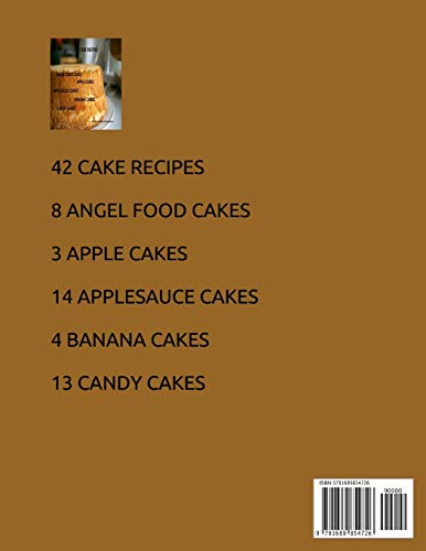 CAKE RECIPES, ANGEL FOOD CAKES, APPLE CAKES, APPLESAUCE CAKES, BANANA CAKES, CANDY CAKES: 42 Titles, Perfect for Birthday parties, Brunch, Holidays, Every title has space for notes