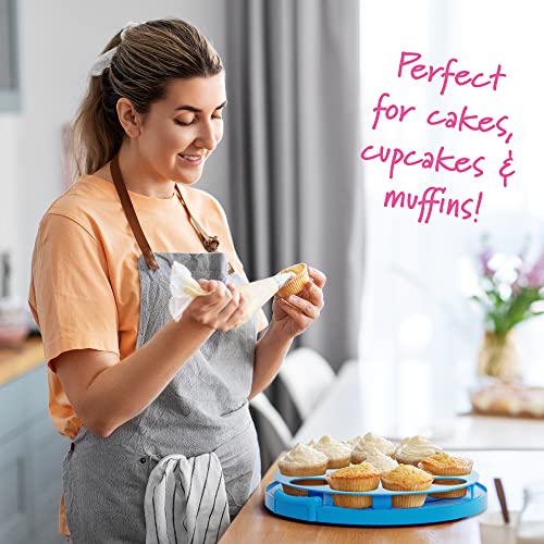 Cake Cupcake Carrier with Lid and Handle + Cake Stand Plate with Dome | 10" Round Cake Container Holder with Cover | Plastic Pie Carrier Cake Storage Container | Bunt Keeper Platter Tray for Transport