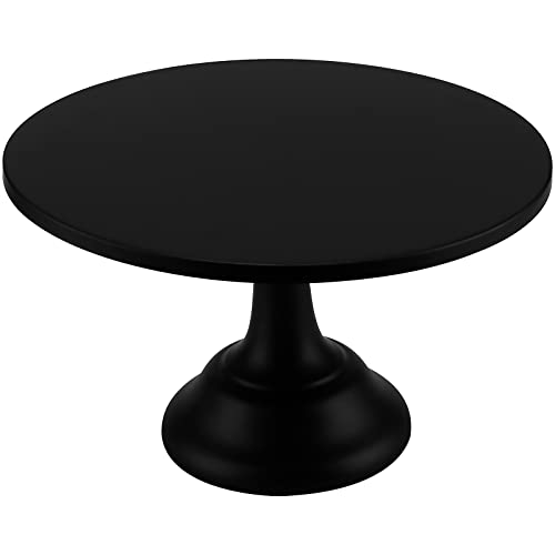 NINGWAAN 12 Inch Black Cake Display Stand, Round Metal Adjustable Cake Stand, Black Dessert Display Plate Cupcake Fondant Cake Holder for Wedding Birthday Party Celebration Home Decor