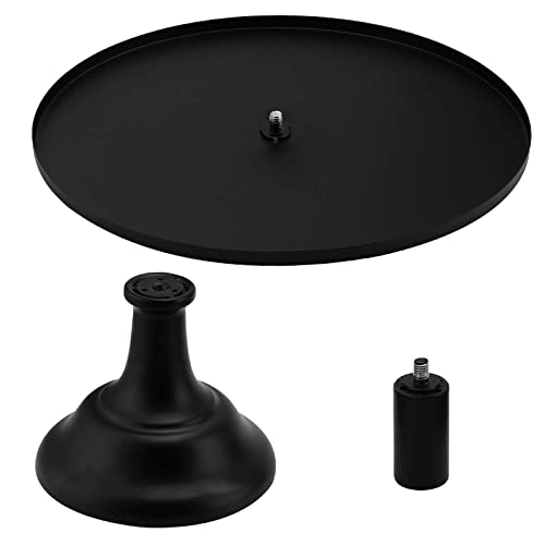 NINGWAAN 12 Inch Black Cake Display Stand, Round Metal Adjustable Cake Stand, Black Dessert Display Plate Cupcake Fondant Cake Holder for Wedding Birthday Party Celebration Home Decor