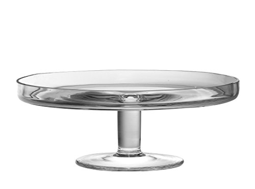 Barski Glass - Hand Made Footed Cake Plate - Stand - Mouthblown - European Quality 11" Diameter - Made in Europe