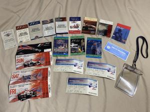 19 Vintage Formula One Racing Ticket Stubs & Lanyard