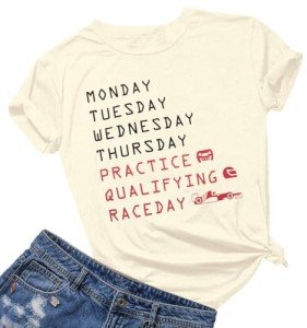Women’s Racing Cars Short Sleeve Tee – Apricot