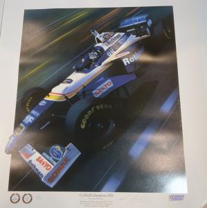 1996 F1 Racing Car Damon Hill Signed Memorabilia
