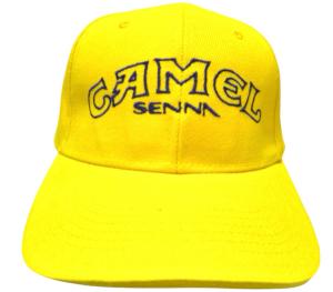 Vintage Senna Camel Honda F1 Yellow Baseball Cap