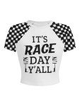 Race Day Women's Checkered Flag Crop Top