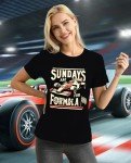 Women's Checkered Flag Racing T-Shirt, Black