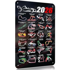 2026 F1 Grand Prix Metal Sign Wall Art