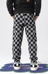 Boys' Black Checked Jogging Pants, Ages 5-13
