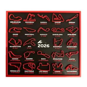 2026 F1 Racing Map Poster - Premium Wall Art