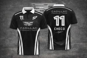 Checo Perez Cadillac1 F1 Team 3D Polo Shirt