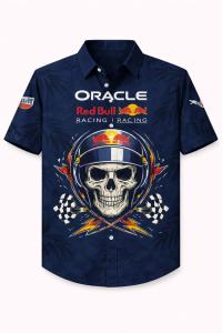 RedBull F1 Button Down Hawaiian shirt, skull racing 2026 season, fan gift