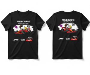 Snoopy Woodstock F1 Melbourne Grand Prix 2026 Black RepriT-ShirtTshirt