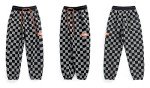 Boys' Black Checked Jogging Pants, Ages 5-13