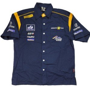 Team Spirit Renault F1 Racing Vintage Fernando Alonso Shirt Button Men's XL