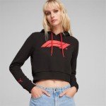 PUMA Women's F1 Racing Essentials Black Cropped Hoodie