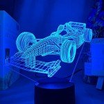F1 Racing Car 3D LED Night Light for Kids