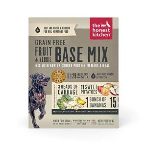 The Honest Kitchen Human Grade Dehydrated Grain Free Fruit & Veggie Base Mix Dog Food (Just Add Protein) - 7 Pound Box (Makes 12 Pounds)